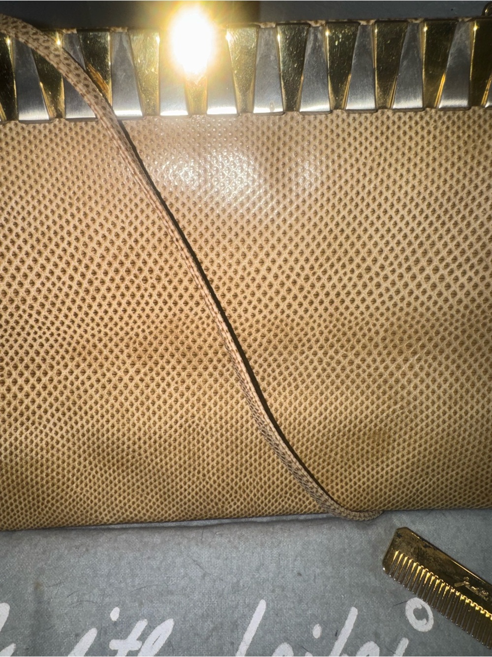 Judith Leiber Karung exotic snake skin cross body with dust bag and comb - Picture 2 of 13